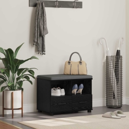 Zāles Sols Ar Spilvenu Melns Ozolkoks 60 X 38 X 46 Cm Vidaxl