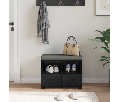 Zāles Sols Ar Spilvenu Melns Ozolkoks 60 X 38 X 46 Cm Vidaxl