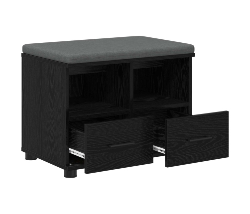 Zāles Sols Ar Spilvenu Melns Ozolkoks 60 X 38 X 46 Cm Vidaxl