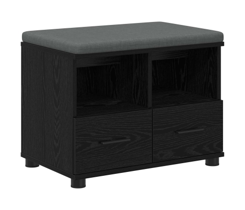 Zāles Sols Ar Spilvenu Melns Ozolkoks 60 X 38 X 46 Cm Vidaxl