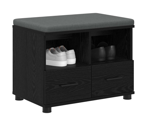 Zāles Sols Ar Spilvenu Melns Ozolkoks 60 X 38 X 46 Cm Vidaxl