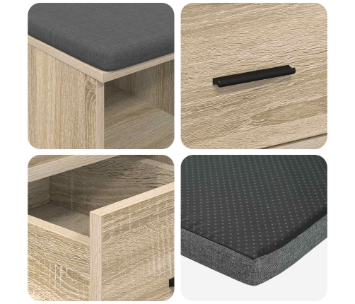 Zāles Sols Ar Spilvenu Sonoma Ozols 60 X 38 X 46 Cm Vidaxl