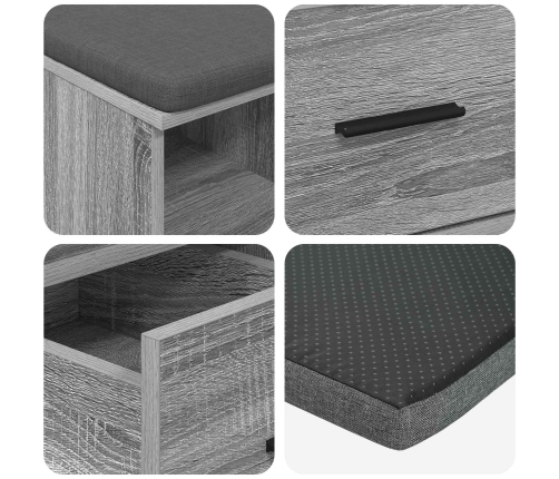 Zāles Sols Ar Spilvenu Pelēks Sonoma 60 X 38 X 46 Cm Vidaxl