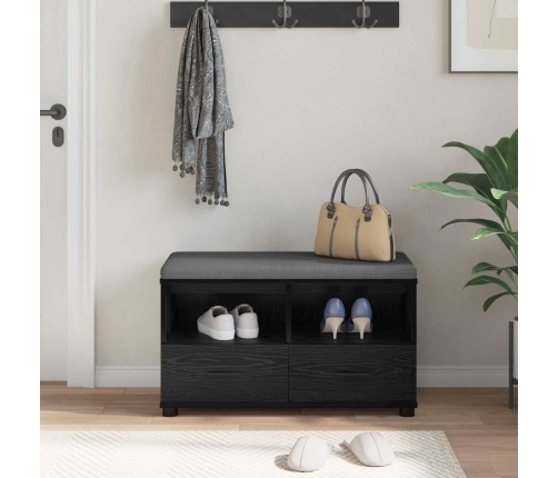 Zāles Sols Ar Spilvenu Melns Ozolkoks 80 X 38 X 46 Cm Vidaxl