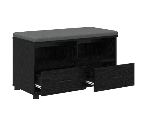 Zāles Sols Ar Spilvenu Melns Ozolkoks 80 X 38 X 46 Cm Vidaxl