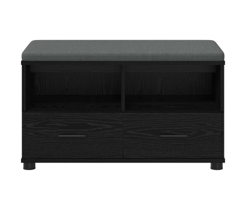 Zāles Sols Ar Spilvenu Melns Ozolkoks 80 X 38 X 46 Cm Vidaxl