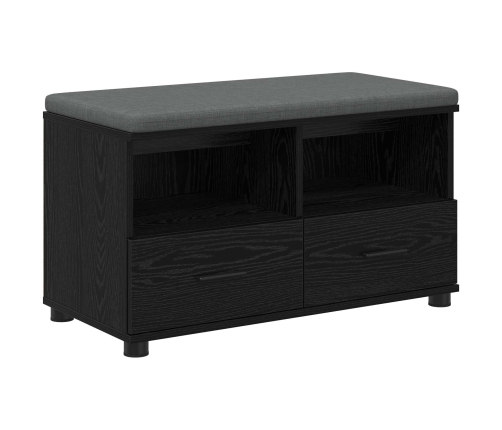 Zāles Sols Ar Spilvenu Melns Ozolkoks 80 X 38 X 46 Cm Vidaxl