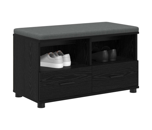 Zāles Sols Ar Spilvenu Melns Ozolkoks 80 X 38 X 46 Cm Vidaxl