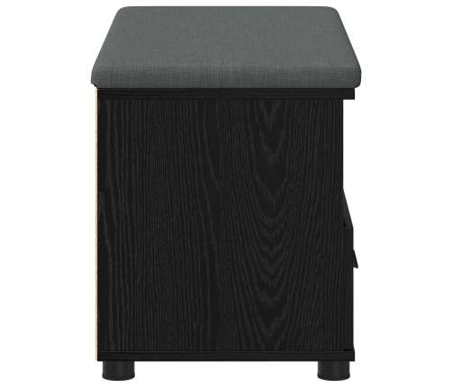 Zāles Sols Ar Spilvenu Melns Ozolkoks 80 X 38 X 46 Cm Vidaxl