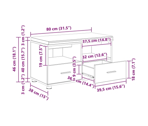 Zāles Sols Ar Spilvenu Pelēks Sonoma 80 X 38 X 46 Cm Vidaxl