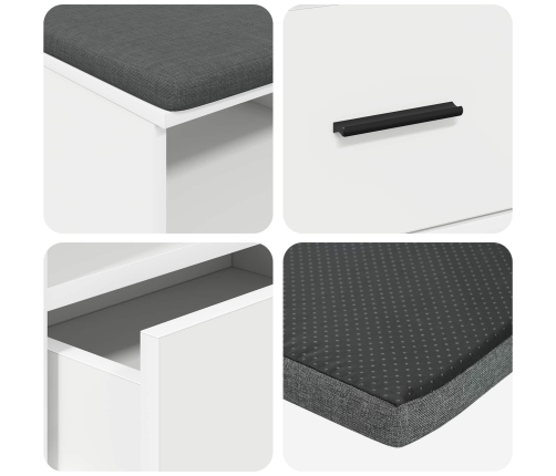 Zāles Sols Ar Spilvenu Ar Atvilktni Balts 100 X 38 X 46 Cm Vidaxl