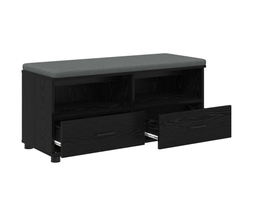 Zāles Sols Ar Spilvenu Melns Ozolkoks 100 X 38 X 46 Cm Vidaxl