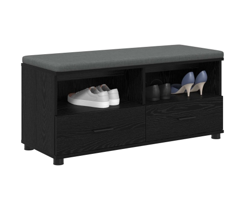 Zāles Sols Ar Spilvenu Melns Ozolkoks 100 X 38 X 46 Cm Vidaxl