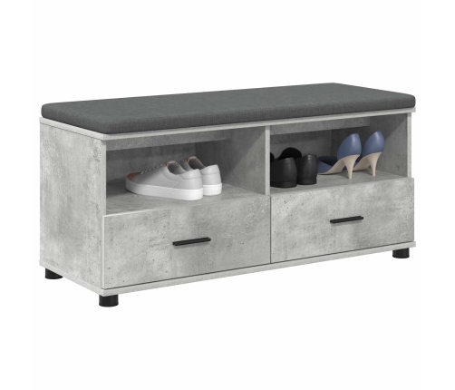 Zāles Sols Ar Spilvenu Betona Pelēks 100 X 38 X 46 Cm Vidaxl