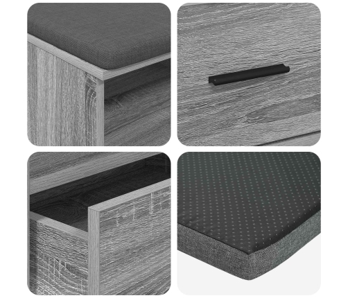 Zāles Sols Ar Spilvenu Pelēks Sonoma 100 X 38 X 46 Cm Vidaxl