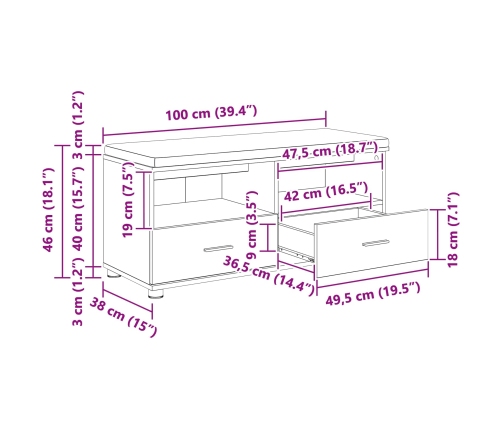 Zāles Sols Ar Spilvenu Ar Atvilktni Vecs Koks 100 X 38 X 46 Cm Vidaxl