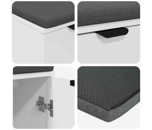 Zāles Sols Ar Spilvenu Ar Uzglabāšanu Balts 60 X 38 X 46 Cm Vidaxl