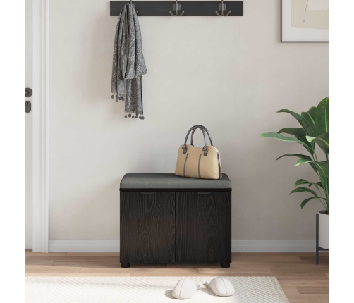 Zāles Sols Ar Spilvenu Ar Durvīm Melns Ozolkoks 60 X 38 X 46 Cm Vidaxl