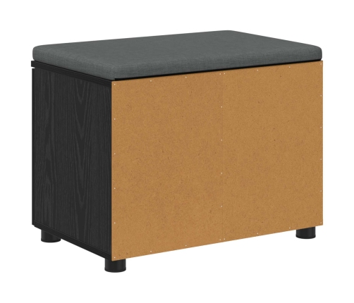 Zāles Sols Ar Spilvenu Ar Durvīm Melns Ozolkoks 60 X 38 X 46 Cm Vidaxl