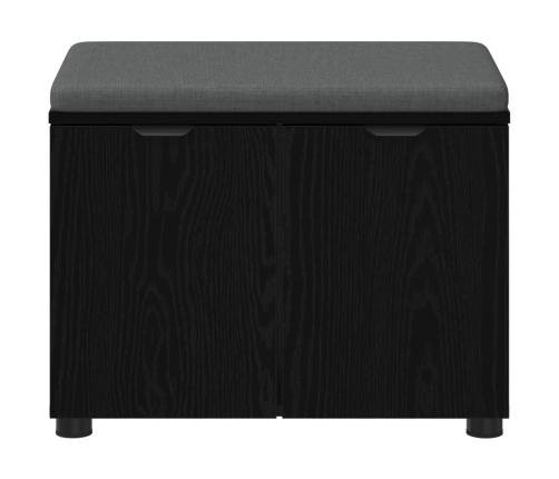 Zāles Sols Ar Spilvenu Ar Durvīm Melns Ozolkoks 60 X 38 X 46 Cm Vidaxl