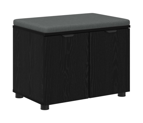 Zāles Sols Ar Spilvenu Ar Durvīm Melns Ozolkoks 60 X 38 X 46 Cm Vidaxl