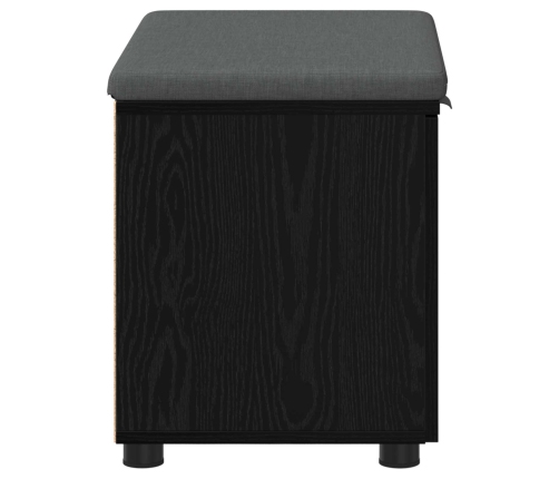 Zāles Sols Ar Spilvenu Ar Durvīm Melns Ozolkoks 60 X 38 X 46 Cm Vidaxl