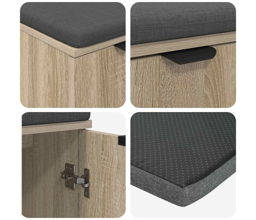 Zāles Sols Ar Spilvenu Ar Durvīm Sonoma Ozols 60 X 38 X 46 Cm Vidaxl