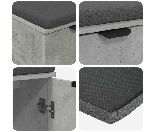 Zāles Sols Ar Spilvenu Ar Durvīm Betona Pelēks 60 X 38 X 46 Cm Vidaxl