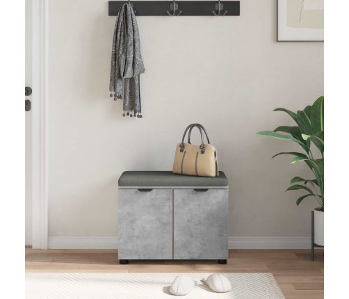 Zāles Sols Ar Spilvenu Ar Durvīm Betona Pelēks 60 X 38 X 46 Cm Vidaxl