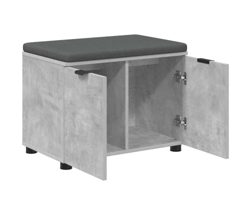 Zāles Sols Ar Spilvenu Ar Durvīm Betona Pelēks 60 X 38 X 46 Cm Vidaxl