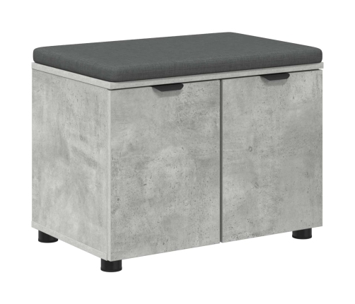 Zāles Sols Ar Spilvenu Ar Durvīm Betona Pelēks 60 X 38 X 46 Cm Vidaxl