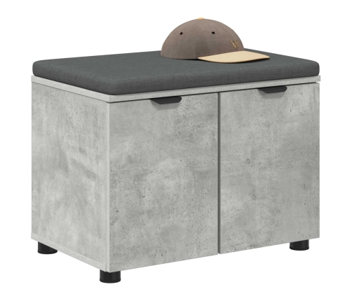 Zāles Sols Ar Spilvenu Ar Durvīm Betona Pelēks 60 X 38 X 46 Cm Vidaxl