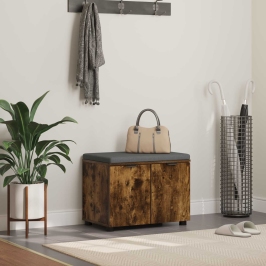 Zāles Sols Ar Spilvenu Ar Durvīm Dūmaka Ozols 60 X 38 X 46 Cm Vidaxl