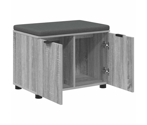 Zāles Sols Ar Spilvenu Ar Durvīm Pelēks Sonoma 60 X 38 X 46 Cm Vidaxl