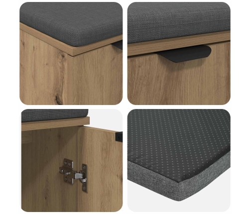 Zāles Sols Ar Spilvenu Ar Durvīm Artisānā Ozols 60 X 38 X 46 Cm Vidaxl