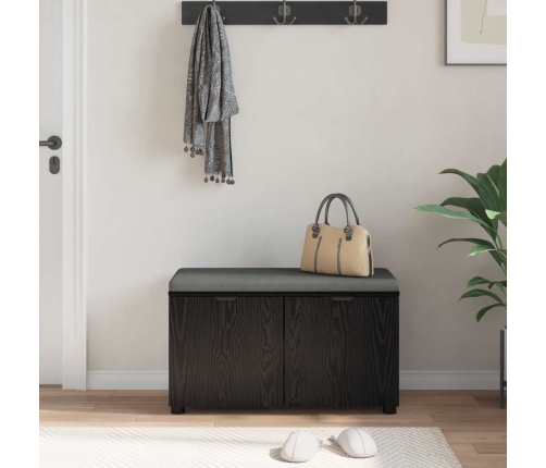 Zāles Sols Ar Spilvenu Ar Durvīm Melns Ozolkoks 80 X 46 X 46 Cm Vidaxl