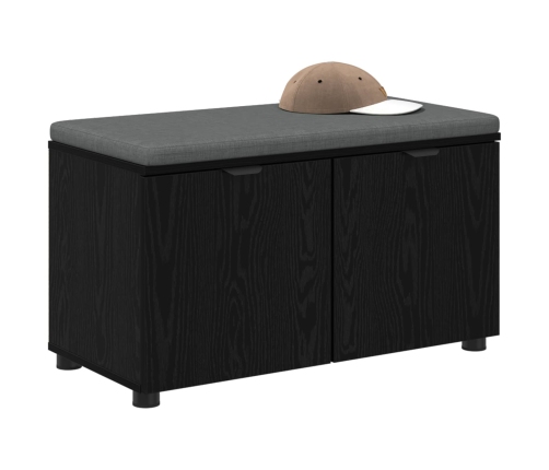 Zāles Sols Ar Spilvenu Ar Durvīm Melns Ozolkoks 80 X 46 X 46 Cm Vidaxl