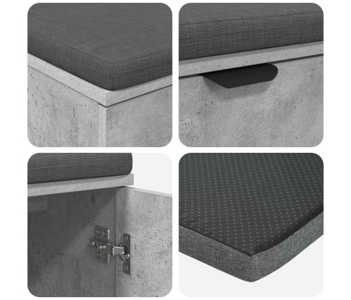 Zāles Sols Ar Spilvenu Ar Durvīm Betona Pelēks 80 X 46 X 46 Cm Vidaxl