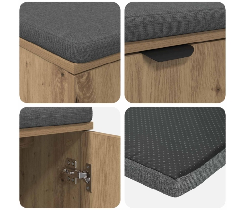 Zāles Sols Ar Spilvenu Ar Durvīm Artisānā Ozols 80 X 46 X 46 Cm Vidaxl