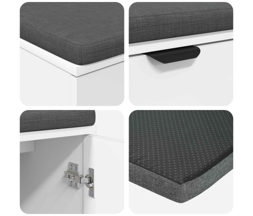 Zāles Sols Ar Spilvenu Ar Uzglabāšanu Balts 100 X 38 X 46 Cm Vidaxl