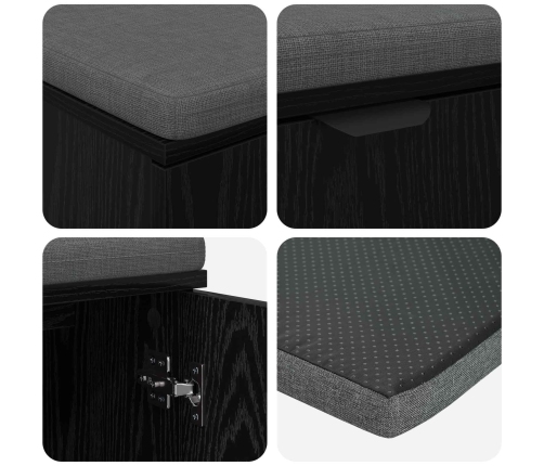 Zāles Sols Ar Spilvenu Melns Ozolkoks 100 X 38 X 46 Cm Vidaxl