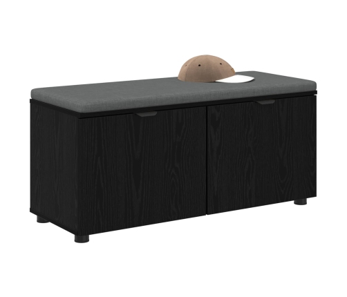 Zāles Sols Ar Spilvenu Melns Ozolkoks 100 X 38 X 46 Cm Vidaxl