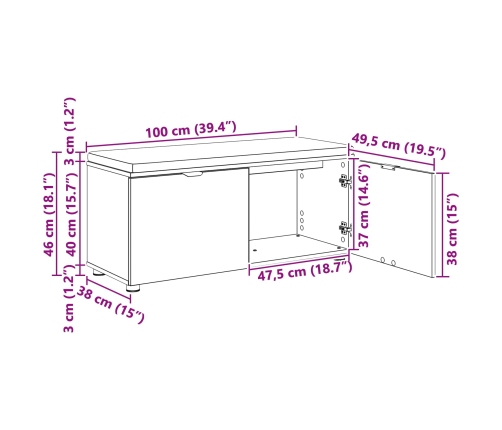 Zāles Sols Ar Spilvenu Melns Ozolkoks 100 X 38 X 46 Cm Vidaxl