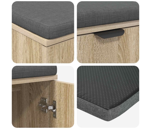 Zāles Sols Ar Spilvenu Ar Durvīm Sonoma Ozols 100 X 38 X 46 Cm Vidaxl