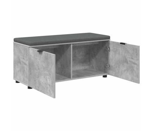 Zāles Sols Ar Spilvenu Ar Durvīm Betona Pelēks 100 X 38 X 46 Cm Vidaxl