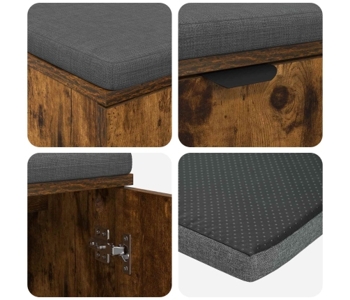 Zāles Sols Ar Spilvenu Ar Durvīm Dūmaka Ozols 100 X 38 X 46 Cm Vidaxl