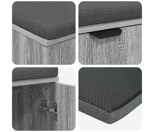 Zāles Sols Ar Spilvenu Ar Durvīm Pelēks Sonoma 100 X 38 X 46 Cm Vidaxl