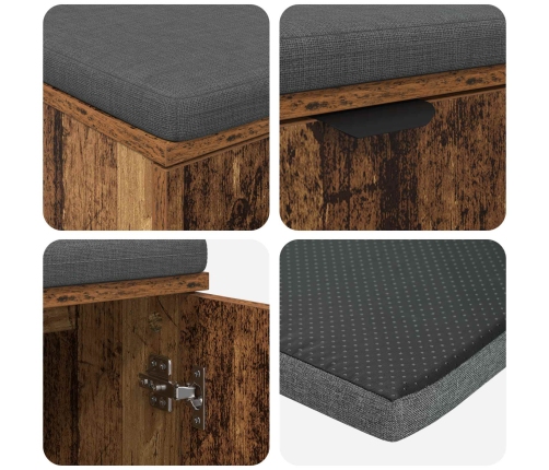 Zāles Sols Ar Spilvenu Ar Durvīm Vecs Koks 100 X 38 X 46 Cm Vidaxl