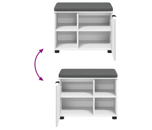 Zāles Sols Ar Spilvenu Vienkrāsains Balts 60 X 38 X 46 Cm Vidaxl