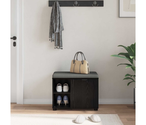 Zāles Sols Ar Spilvenu Melns Ozolkoks 60 X 38 X 46 Cm Vidaxl